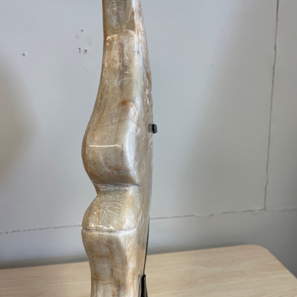 XL 100% NATURAL JASPER MOON W/ custom stand18” high, 9”wide 3” thick 3.9KG 8.7LB - Picture 7 of 9